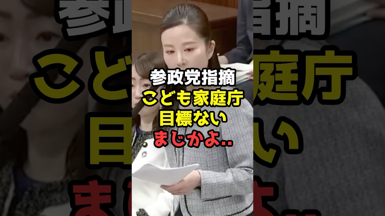 【参政党】こども家庭庁の出生率「数値目標」について指摘 #shorts#参政党 #政治