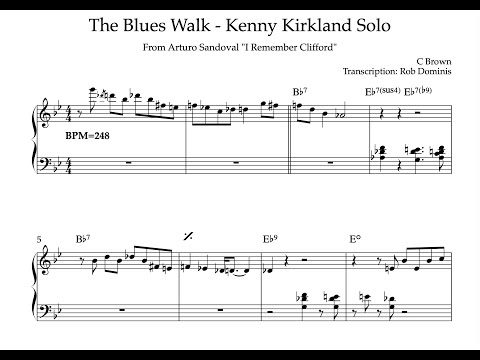 Kenny Kirkland Solo Transcription on The Blues Walk