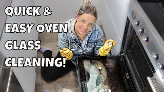 How to clean oven glass door #cleaningtips #cleaninghacks