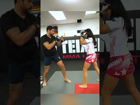 Alex Pereira teaches Nina Drama how to use the jab to set up a left hook knockout  | UFC Freedom 250