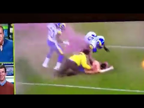 ManningCast Shows Bobby Wagner Absolutely Destroying A Streaker Running On Field