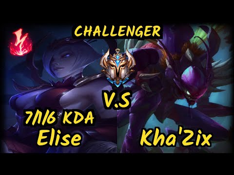 BJK Gilius (ELISE) vs KHA'ZIX - 7/1/6 KDA JUNGLE CHALLENGER GAMEPLAY - EUW