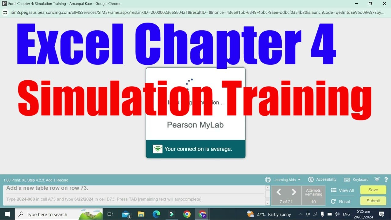 Excel Chapter 4: Simulation Training | Excel Chapter 4 Simulation Exam | @PearsonSolution