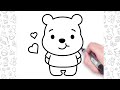 How To Draw Winnie The Pooh Super Easy Step By Step Tutorial For Kids