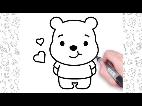 How to Draw Winnie the Pooh Super Easy | Step by Step Tutorial For Kids