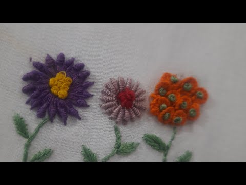 3D Flower embroidery: Basic  stitch/ವಾಸಂತಿ ಹೋಮ್ ಆರ್ಟ್@vasanthihomeart