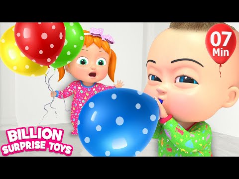 Teach Colors with Balloons #2 - BillionSurpriseToys Nursery Rhymes, Kids Songs