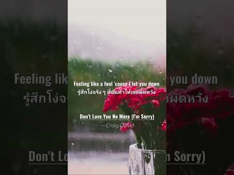 (แปลไทย) Don’t Love You No More (I’m Sorry) — Craig David