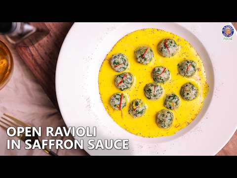 Gourmet Style Open Ravioli in Saffron Sauce