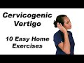 Cervicogenic Vertigo Or Dizziness 10 Easy Home Exercises