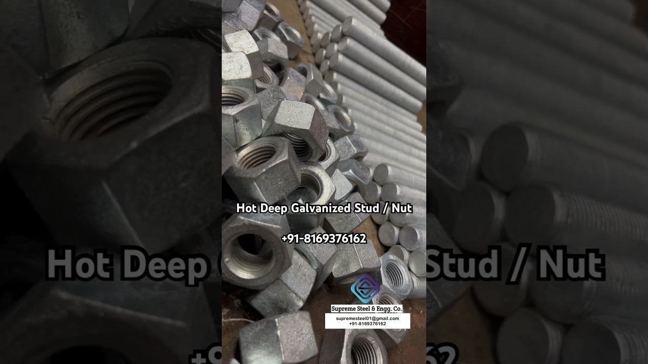 Hot Deep Galvanized Stud / HDG Stud Nut #engineering #flanges #industrial #manufacturing #Bolts