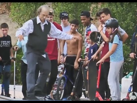 Hilarious Prank: Oldman Skateboarding