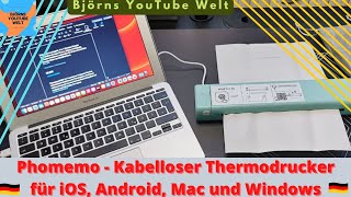 Phomemo M08F Thermodrucker Iphone Android Windows Mac Computer tragbar iOS Akku mobiler Drucker