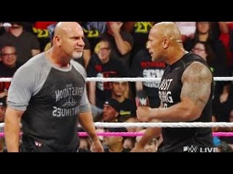 Wwe Raw 12-12-2016 The Rock & Goldberg face to face Look Whats happen HD Goldberg vs The Rock