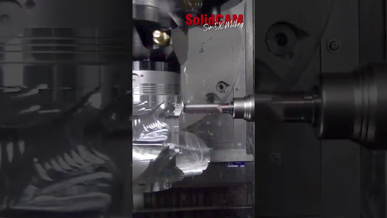SolidCAM Milling Toolpath on a 5-Axis GROB CNC Machine