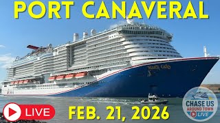 LIVE: Watching Cruise Ships Leaving Port Canaveral LIVE! (Feb. 21, 2026)