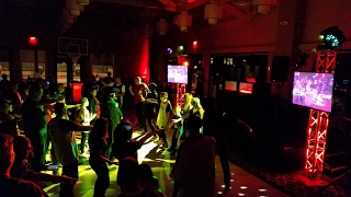 Bar Mitzvah Dance Floor Lighting and TVs by Karma Event Lighting  Camelback Golf Club 011417