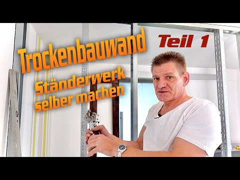 DIY Ständerwerk für Trockenbauwand stellen.
