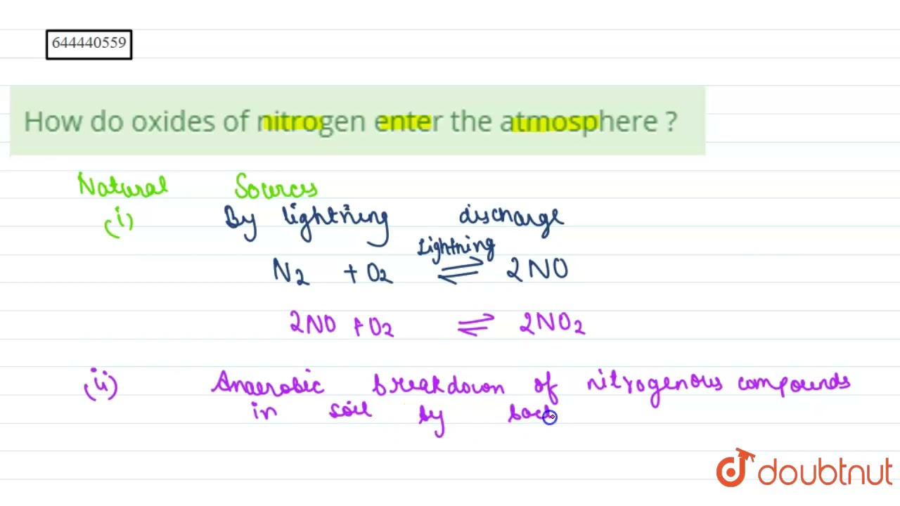 How do oxides of nitrogen enter the atmosphere ? | 9 | ATMOSPHERIC POLLUTION | CHEMISTRY | ICSE...