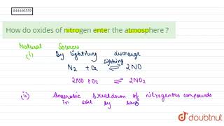 How do oxides of nitrogen enter the atmosphere ? | 9 | ATMOSPHERIC POLLUTION | CHEMISTRY | ICSE...