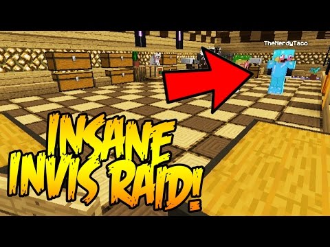 MINECRAFT INSANE INVIS RAID ON BEAUTIFUL GIANT BASE!