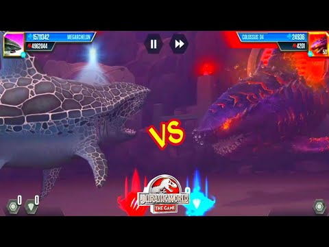 MEGARCHELON LEVEL 9999 VS COLOSSUS 04 (BOSS) | JURASSIC WORLD THE GAME