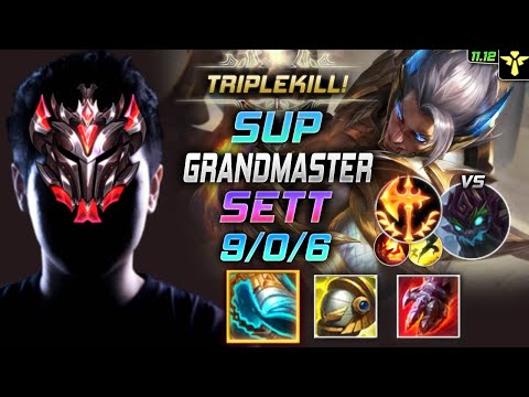 GrandMaster Sett Support vs Maokai - 천상계 서폿 세트 템트리 룬 발분 정복자 セト Сетт 腕豪 賽特 - LOL KR 11.12
