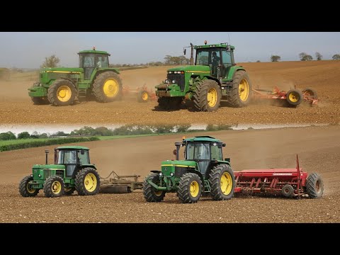 John Deere 8400, 4955, 3640 and 3650 | Classic Deeres | From Project 20 | Drilling with 6m MF 30