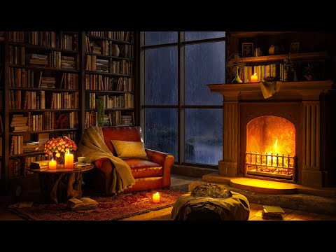 Cozy Reading Nook Ambience with Smooth Jazz Music -...