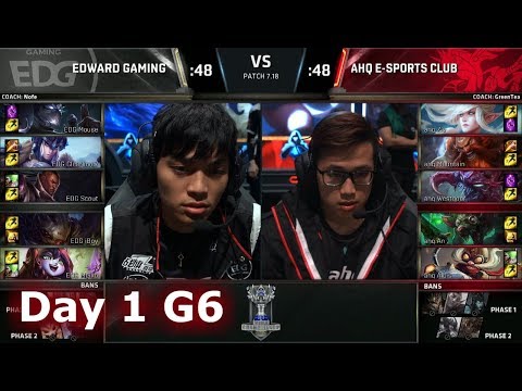 Edward Gaming vs ahq e-Sports Club | Day 1 Main Group Stage S7 LoL Worlds 2017 | EDG vs AHQ G1
