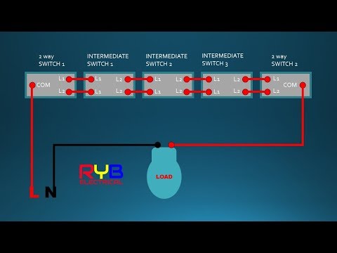 intermediate  switch/3 way switch connection wiring diagram Video