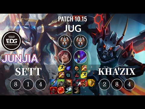 EDG JunJia Sett vs Kha'Zix Jungle - KR Patch 10.15