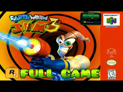 Earthworm Jim 3D [N64] 100% Gameplay Walkthrough FULL GAME [4K60ᶠᵖˢ🔴]