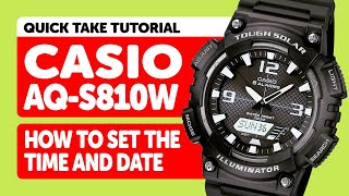 CASIO AQ-S810W (5208) - How to SET the TIME and DATE