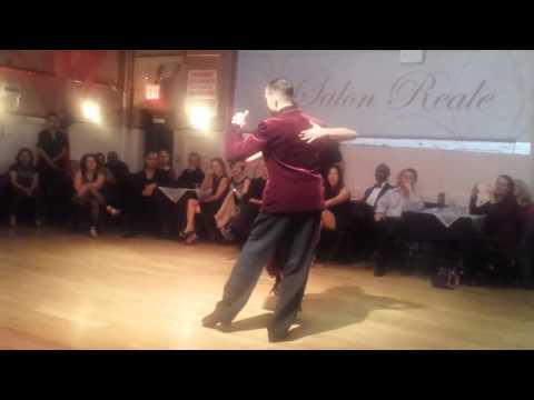  Eleonora Kalganova  and  Michael Nadtochi  are  dancing  to  a  nontraditional song