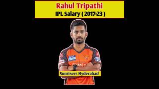 Rahul Tripathi Total IPL Salary💸💵💰 #ipl #srh #rr #rcb #csk #mi #dc #pk #kkr #lsg #gt #ytshortsindia