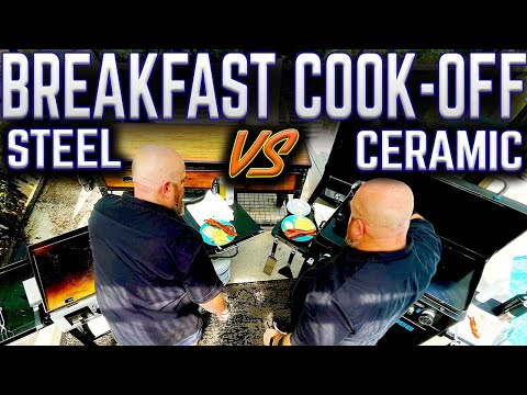 CERAMIC VS STEEL GRIDDLE - WHICH COOKS A BETTER BREAKFAST?? PIT BOSS DELUXE VS ULTIMATE GRIDDLE!