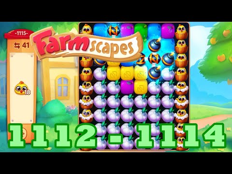 Farmscapes Level 1112 - 1114 HD Gameplay Walkthrough | 3 - match game | android | ios | pc | 1113