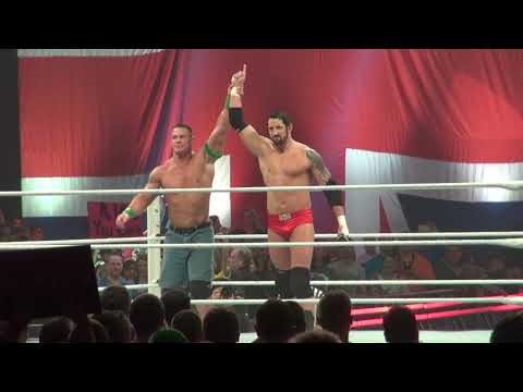 Rare footage of Wade Barrett (Stu Bennett) and John Cena breaking kayfabe after WWE Raw in the UK.