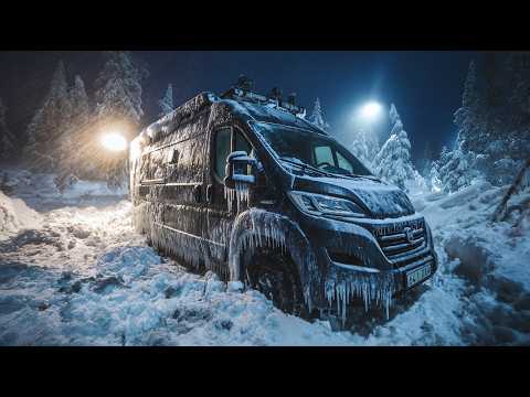 Surviving DEADLY BLIZZARD & Snow Storm in a Van: Forced to Shelter. Winter Van Life Camping [REAL]