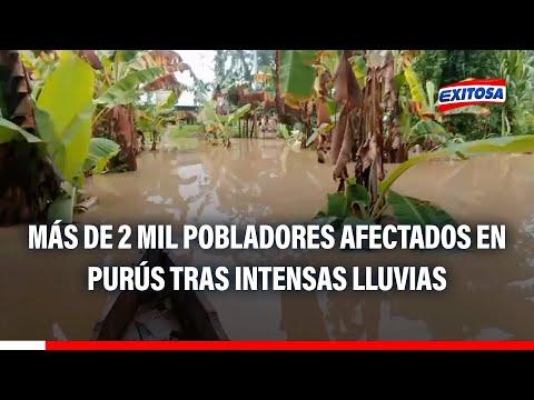 🔴🔵Intensas lluvias en Ucayali: Más de 2 mil pobladores afectados por desbordes de ríos en Purús