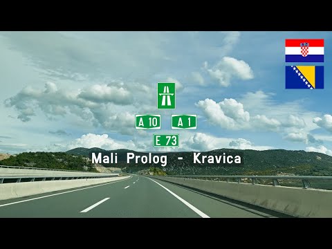 Driving in Croatia and Bosnia Herzegovina: Autocesta A10, A1 & E73 from Mali Prolog to Kravica