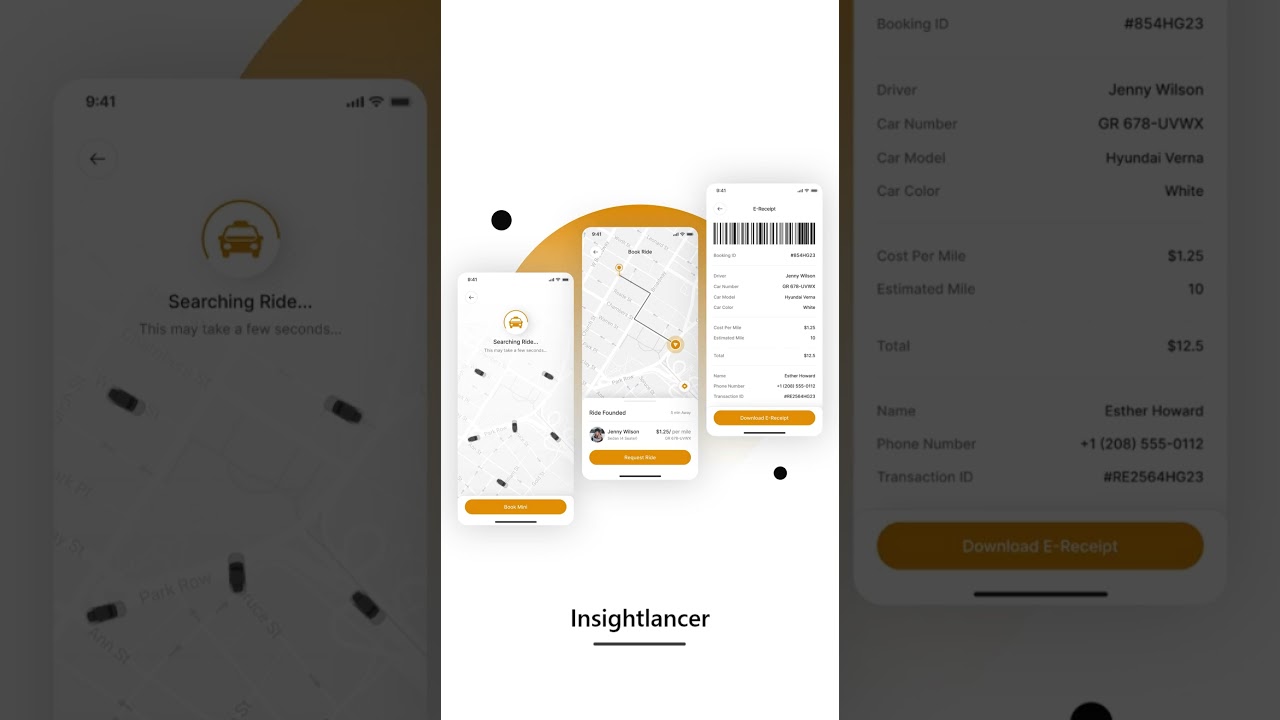 Taxi Booking App UI | Cab Booking App UI | Figma UI Design | Mobile App UI Design | UIUX Design | ui