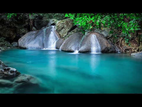 Harfe am Wasserfall ➤ 9 Stunden entspannende Harfenmusik und Wassergeräusche für Tiefschlaf, Yoga