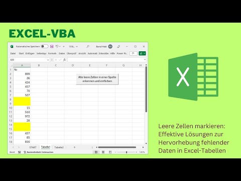 Video 378: Excel VBA: Leere Zellen automatisch erkennen & farblich markieren – Zwei clevere Makros