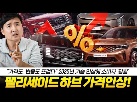 팰리는 더 비싸졌다고? 바뀐게 하나도 없는데...25년 하이브리드 전차종 43만원 가격인상 소식 알아봤습니다