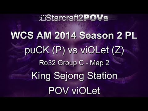 SC2 HotS - WCS AM 2014 S2 PL - puCK vs viOLet - Ro32 Group C - Map 2 - King Sejong Station - viOLet