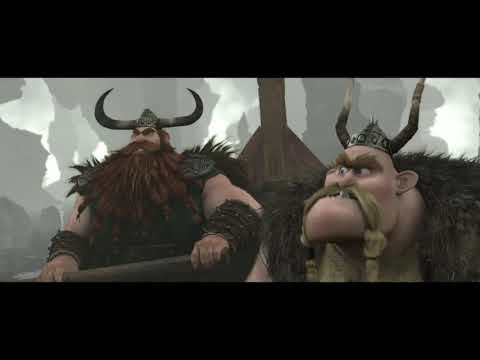 How to Train Your Dragon (2010) official trailer still: Hiccup meets Toothless on the cliffside