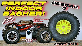 Unboxing & Review BEZGAR 5 1/20 SCALE $60 RC MONSTER TRUCK - PERFECT INDOOR BASHER (Insta360 Go2)