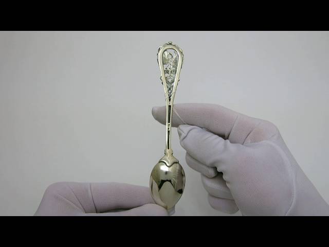 Чайная серебряная ложка "На Свадьбу" 9лт Видеообзор